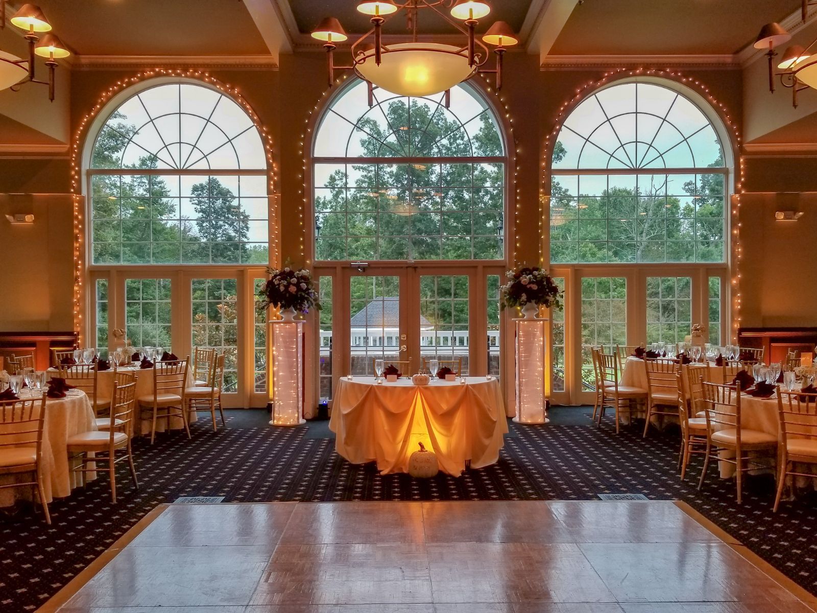 Warm reception lighting