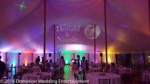 Wedding Ceremony and Reception/ LED Uplighting/ DJ Services/ Wedding Photo Booth/ Custom Monogram/ Pinspots/ Wedding Photography/ Wedding Videography